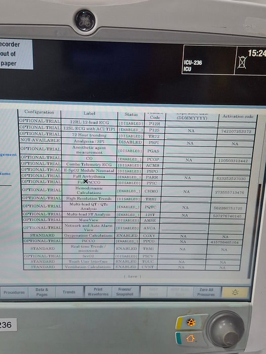 GE Healthcare Carescape B650 Critical Care Patient Monitor