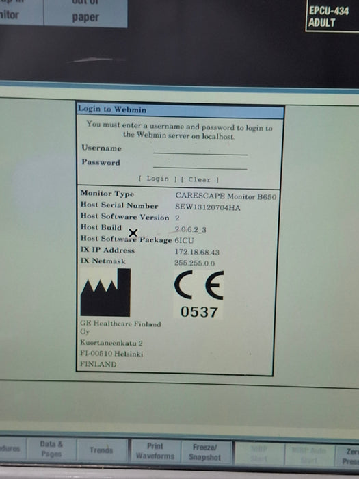 GE Healthcare GE Healthcare Carescape B650 Critical Care Patient Monitor Patient Monitors reLink Online