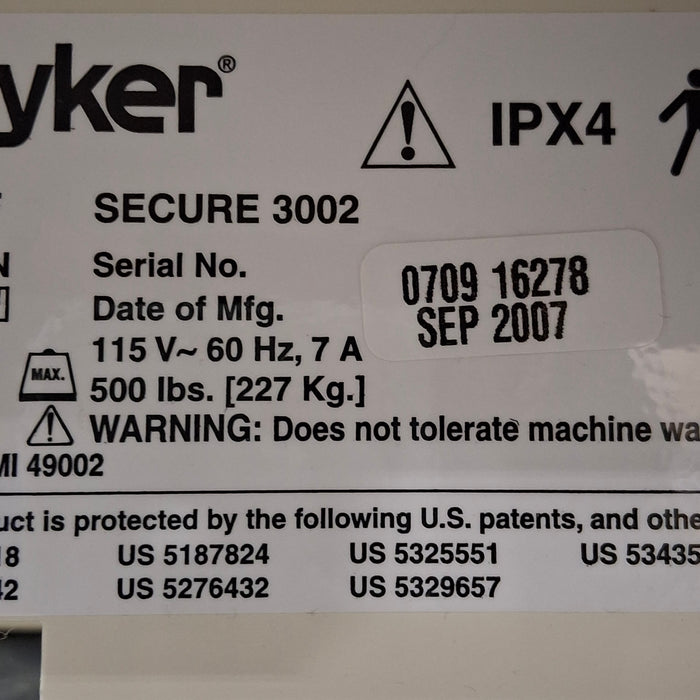 Stryker Secure II 3002 Hospital Bed