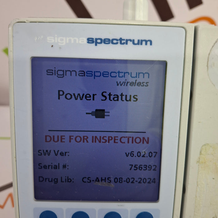 Baxter Sigma Spectrum 6.02.07 with B/G Battery Infusion Pump