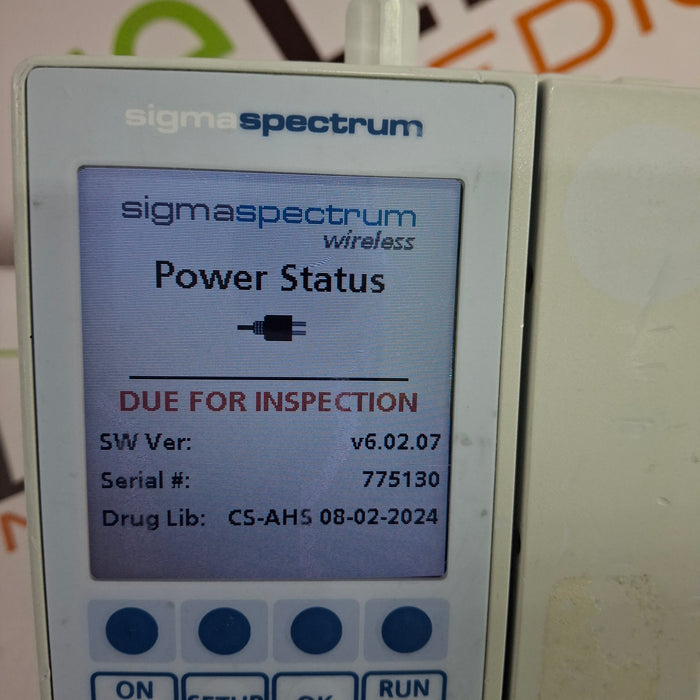 Baxter Sigma Spectrum 6.02.07 with B/G Battery Infusion Pump