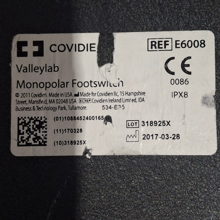 Valleylab E6008 Monopolar Electrosurgical Footswitch