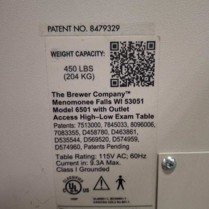 Brewer 6501 Access High-Low Exam Table