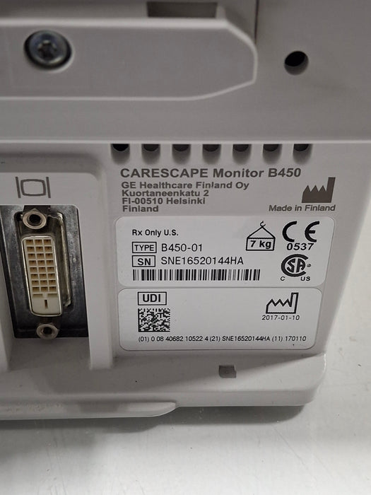 GE Healthcare Carescape B450 Critical Care Patient Monitor
