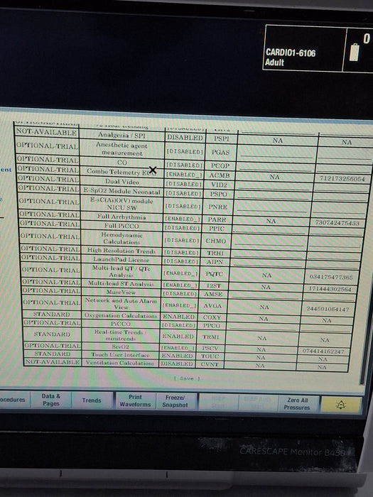 GE Healthcare Carescape B450 Critical Care Patient Monitor