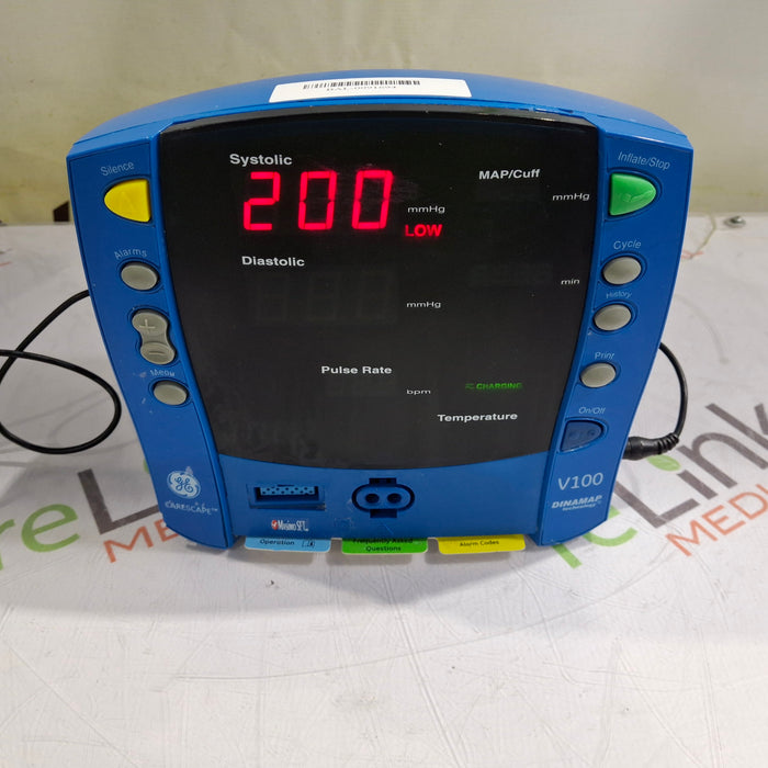GE Healthcare Dinamap V100 - NIBP, SpO2, Temp Vital Signs Monitor