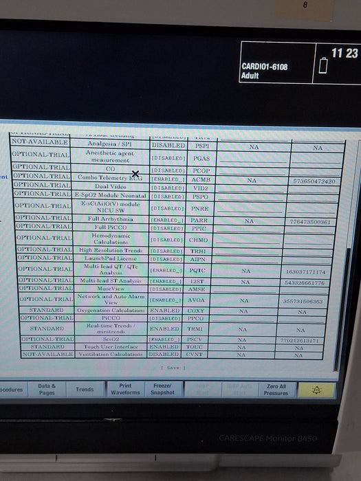 GE Healthcare Carescape B450 Critical Care Patient Monitor