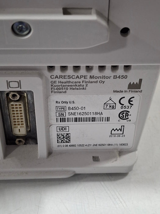 GE Healthcare Carescape B450 Critical Care Patient Monitor