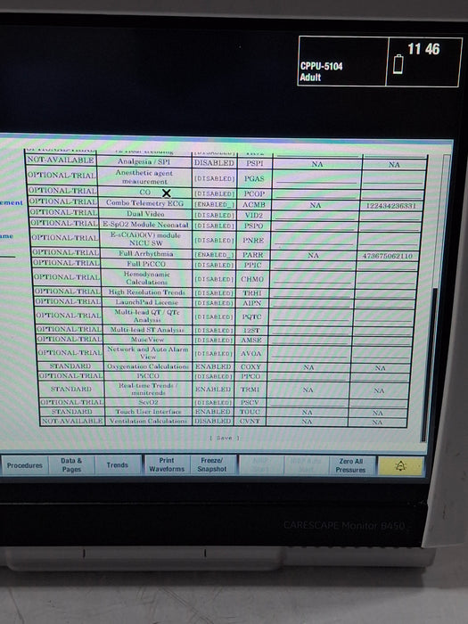 GE Healthcare Carescape B450 Critical Care Patient Monitor