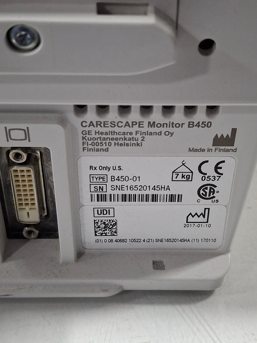 GE Healthcare Carescape B450 Critical Care Patient Monitor