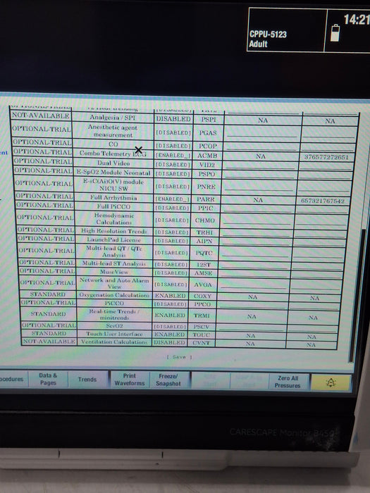 GE Healthcare Carescape B450 Critical Care Patient Monitor