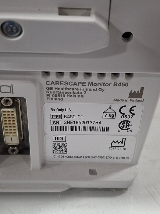 GE Healthcare Carescape B450 Critical Care Patient Monitor