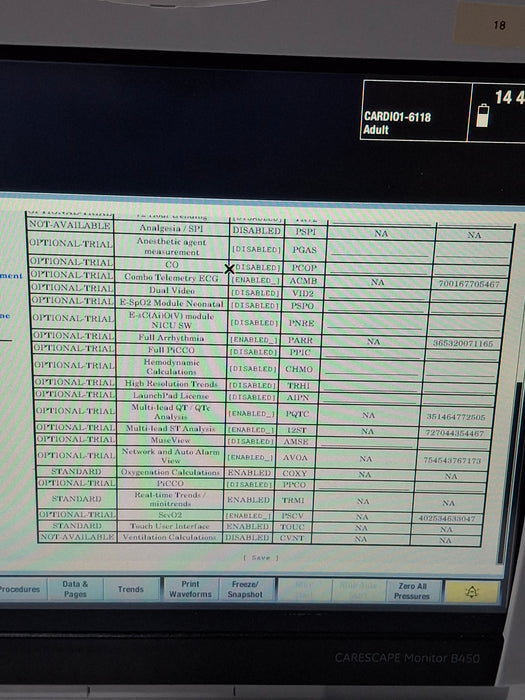 GE Healthcare Carescape B450 Critical Care Patient Monitor