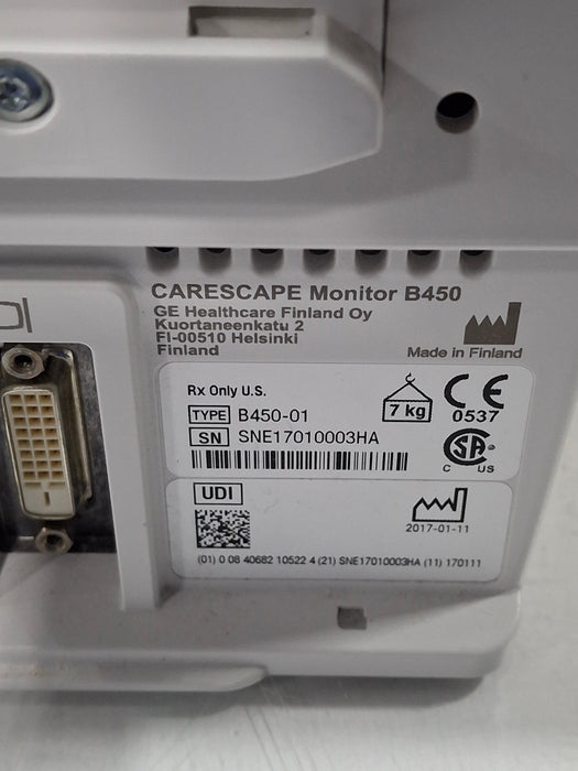 GE Healthcare Carescape B450 Critical Care Patient Monitor