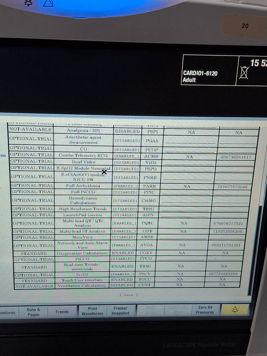 GE Healthcare Carescape B450 Critical Care Patient Monitor