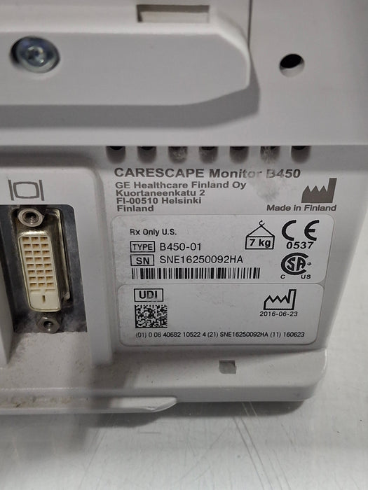 GE Healthcare Carescape B450 Critical Care Patient Monitor