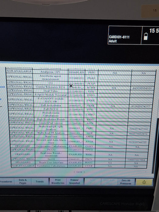 GE Healthcare Carescape B450 Critical Care Patient Monitor