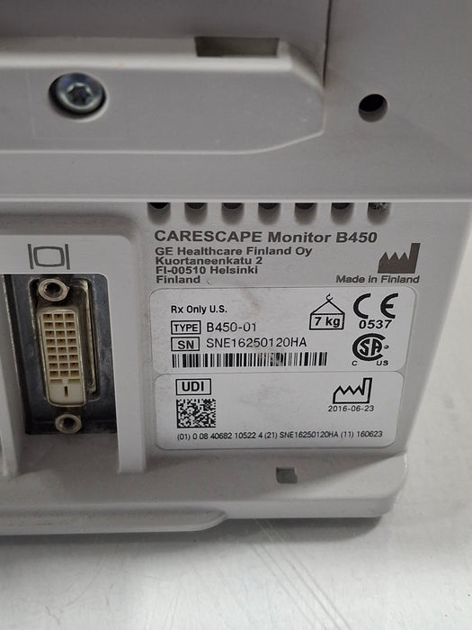 GE Healthcare Carescape B450 Critical Care Patient Monitor