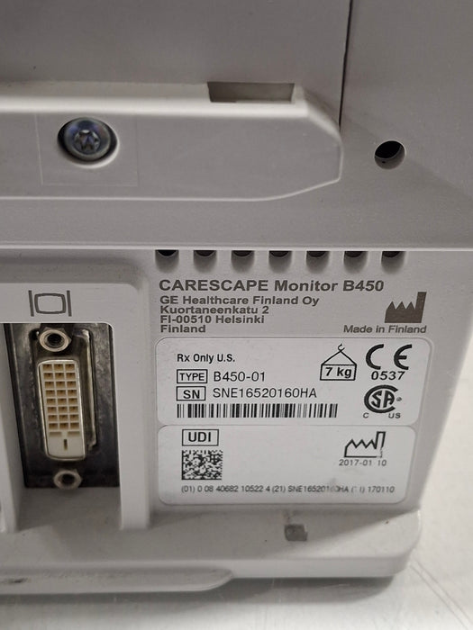 GE Healthcare Carescape B450 Critical Care Patient Monitor