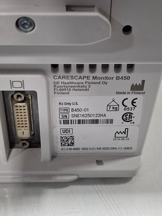 GE Healthcare Carescape B450 Critical Care Patient Monitor