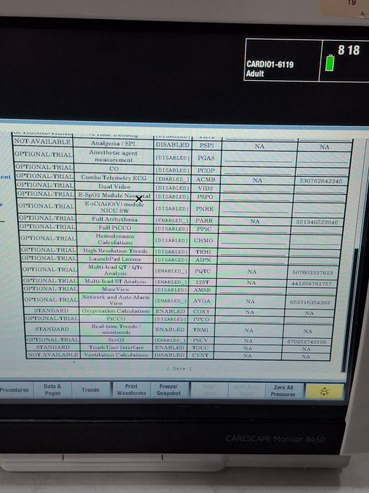 GE Healthcare Carescape B450 Critical Care Patient Monitor