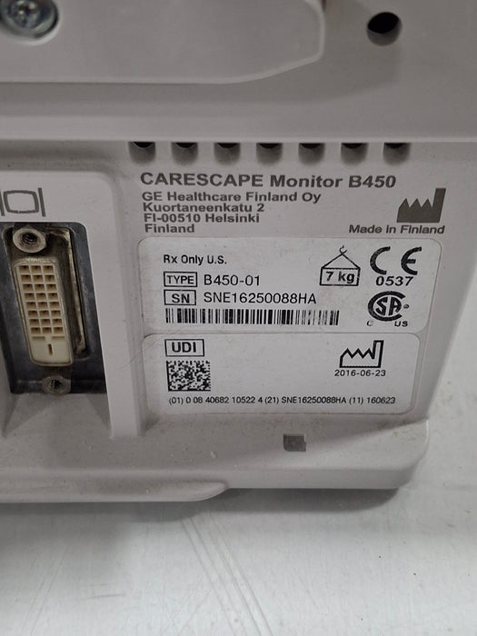 GE Healthcare Carescape B450 Critical Care Patient Monitor