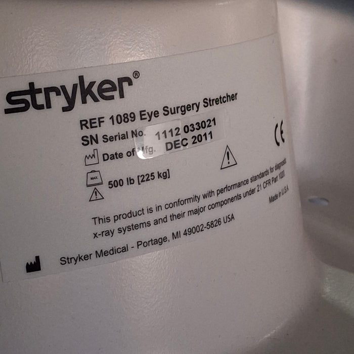 Stryker 1089 Eye Surgery Stretcher