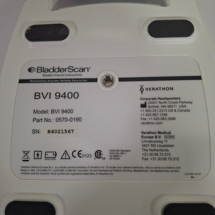 Verathon Medical, Inc BVI 9400 Bladderscan