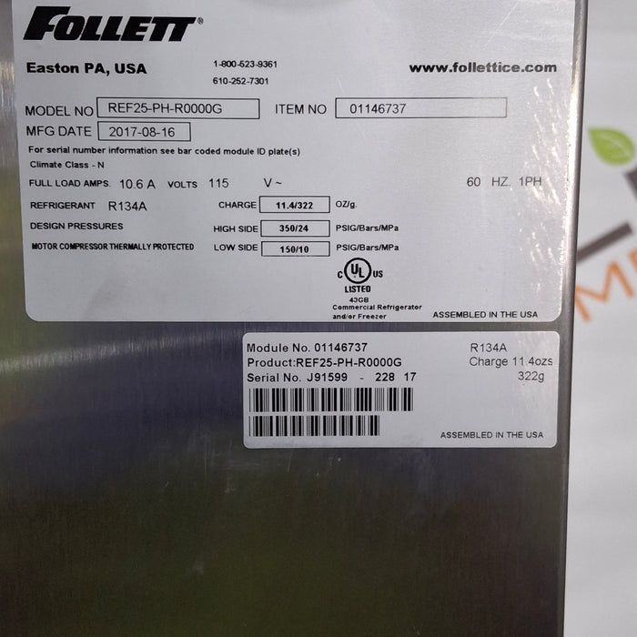 Follett Corp REF25 Upright Pharmacy Refrigerator