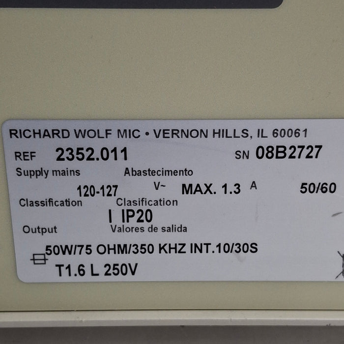 Richard Wolf Richard Wolf 2352 Bipolar Generator Electrosurgical Units reLink Online