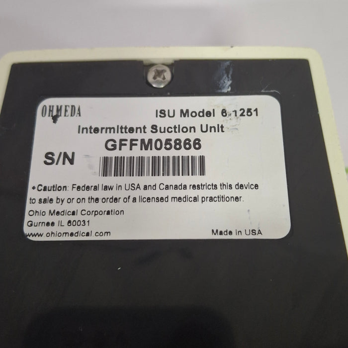 Ohmeda Medical 200 Intermittent Suction Unit