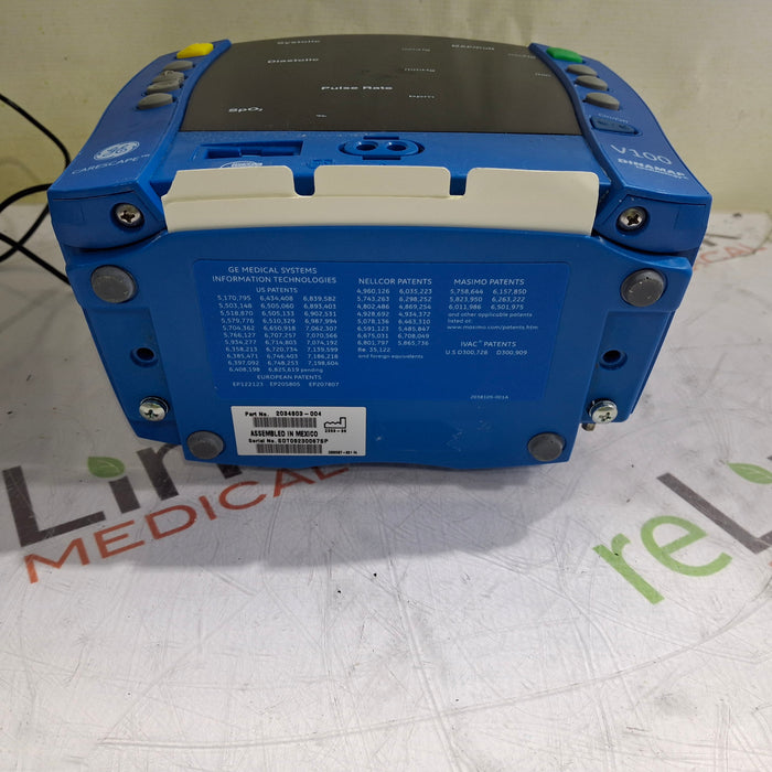 GE Healthcare Dinamap V100 - NIBP, SpO2 Vital Signs Monitor