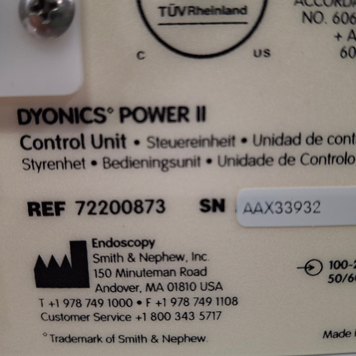 Smith & Nephew Dyonics Power II Shaver Control Unit