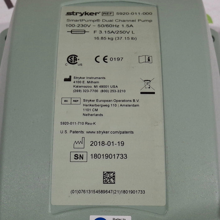 Stryker SmartPump Dual Channel Tourniquet