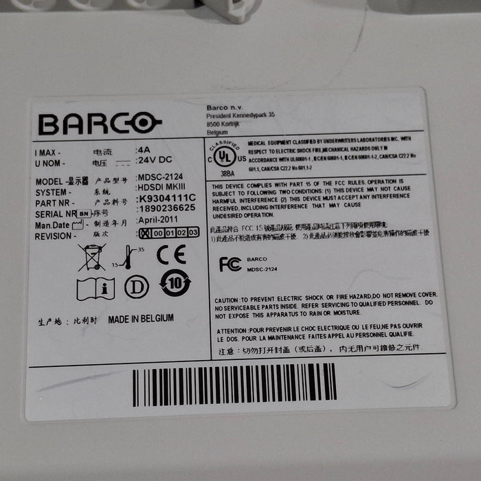 Barco Barco MDSC-2124 Monitor Computers Tablets & Networking reLink Online