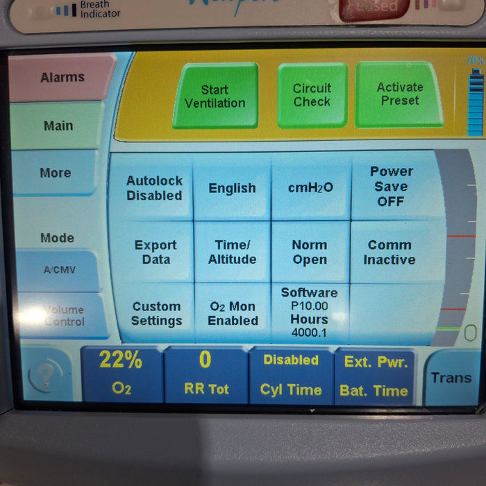 Newport Medical HT70 Plus Ventilator