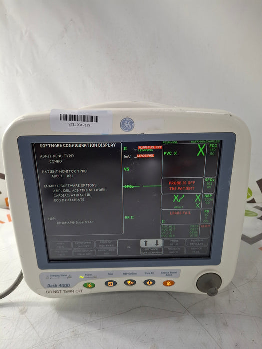 GE Healthcare Dash 4000 - GE/Nellcor SpO2 Patient Monitor
