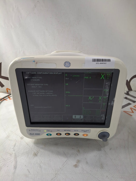 GE Healthcare Dash 4000 - GE/Nellcor SpO2 Patient Monitor