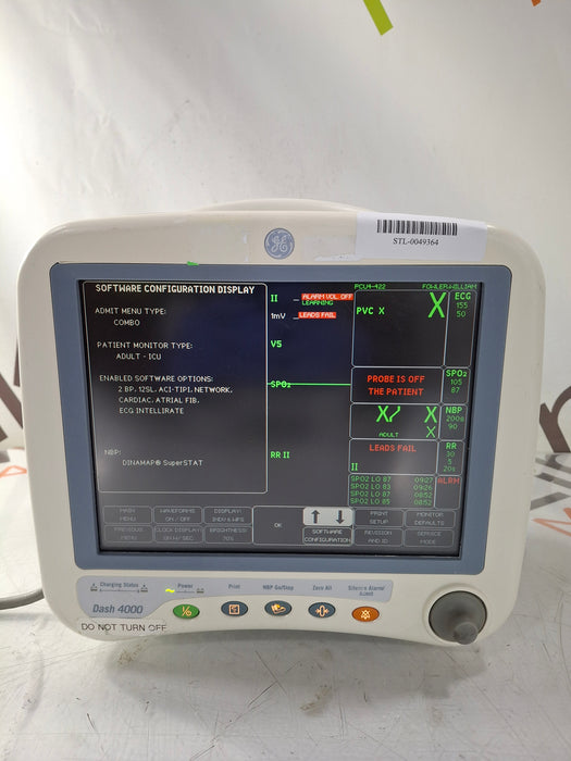 GE Healthcare Dash 4000 - GE/Nellcor SpO2 Patient Monitor
