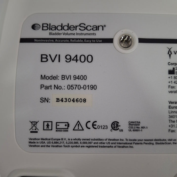 Verathon Medical, Inc BVI 9400 Bladderscan