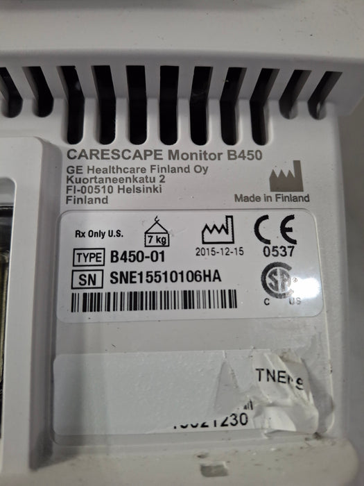 GE Healthcare Carescape B450 Post Anesthesia Care Patient Monitor