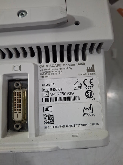 GE Healthcare Carescape B450 Critical Care Patient Monitor