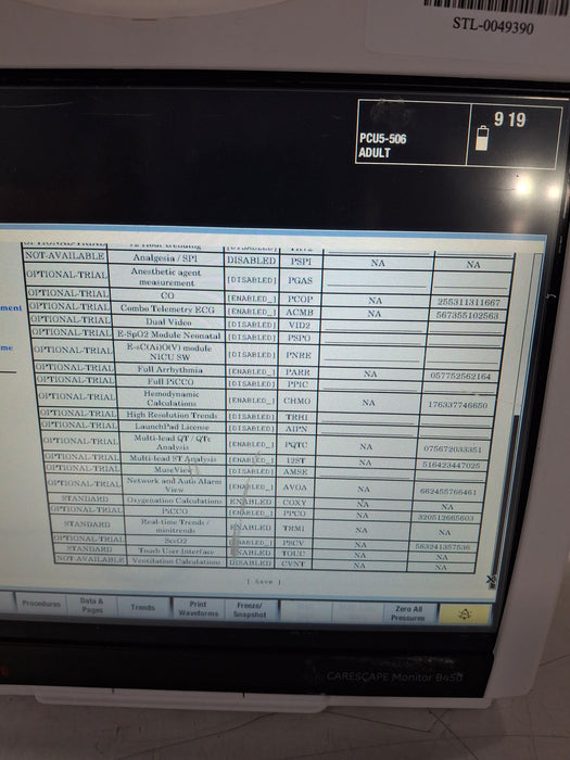 GE Healthcare Carescape B450 Critical Care Patient Monitor