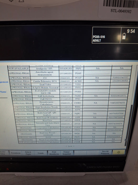 GE Healthcare Carescape B450 Critical Care Patient Monitor