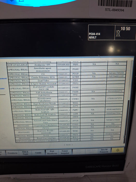 GE Healthcare Carescape B450 Critical Care Patient Monitor