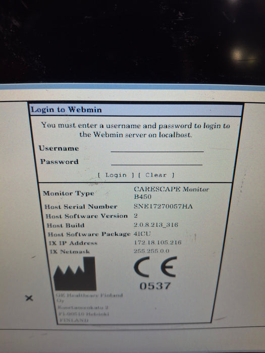GE Healthcare Carescape B450 Critical Care Patient Monitor