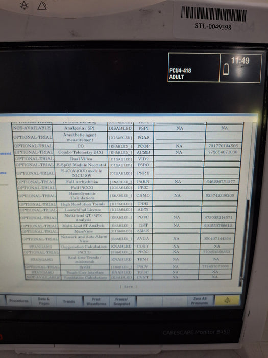 GE Healthcare Carescape B450 Critical Care Patient Monitor