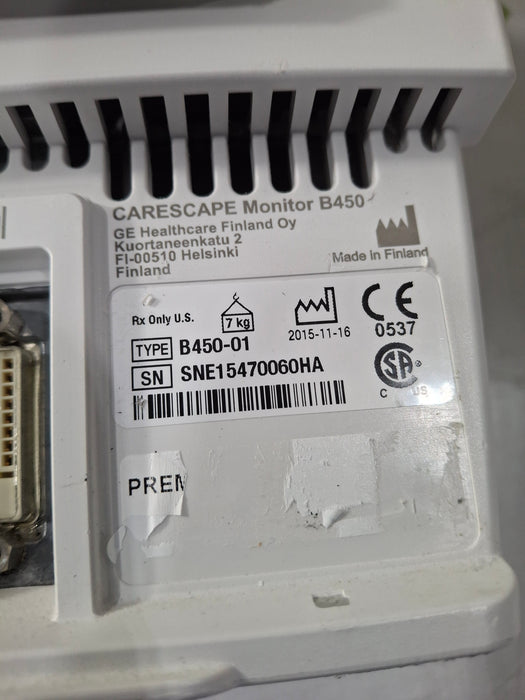 GE Healthcare Carescape B450 Post Anesthesia Care Patient Monitor