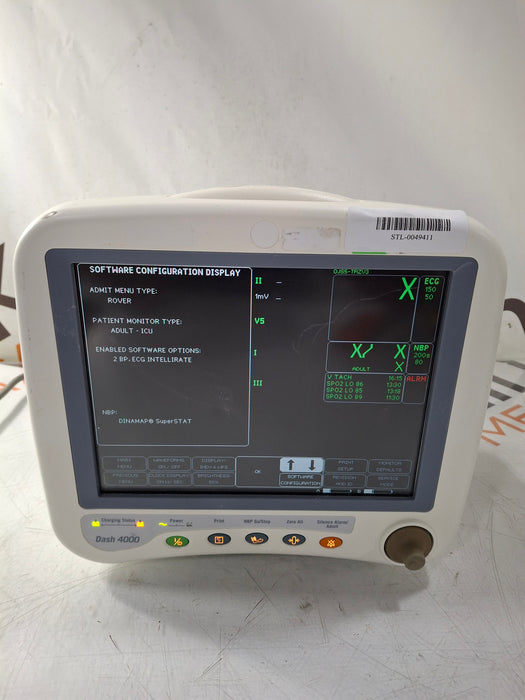 GE Healthcare Dash 4000 - GE/Nellcor SpO2 Patient Monitor