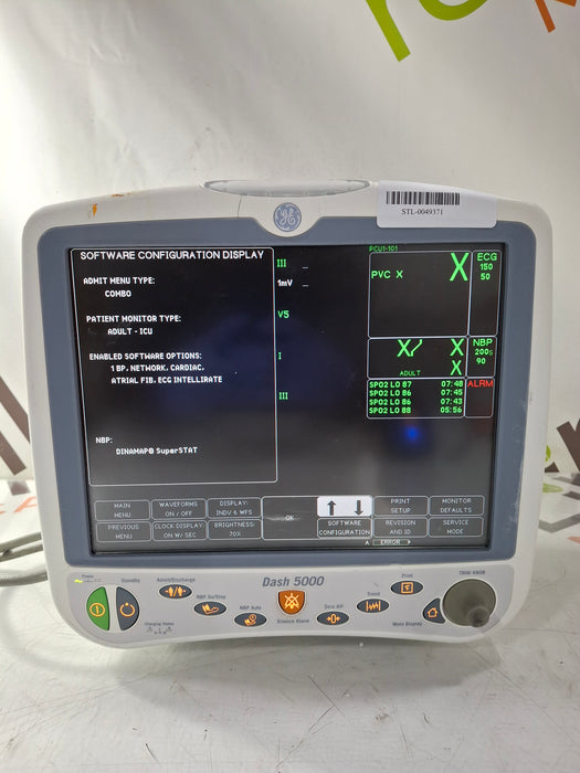 GE Healthcare Dash 5000 - Masimo SpO2 Patient Monitor